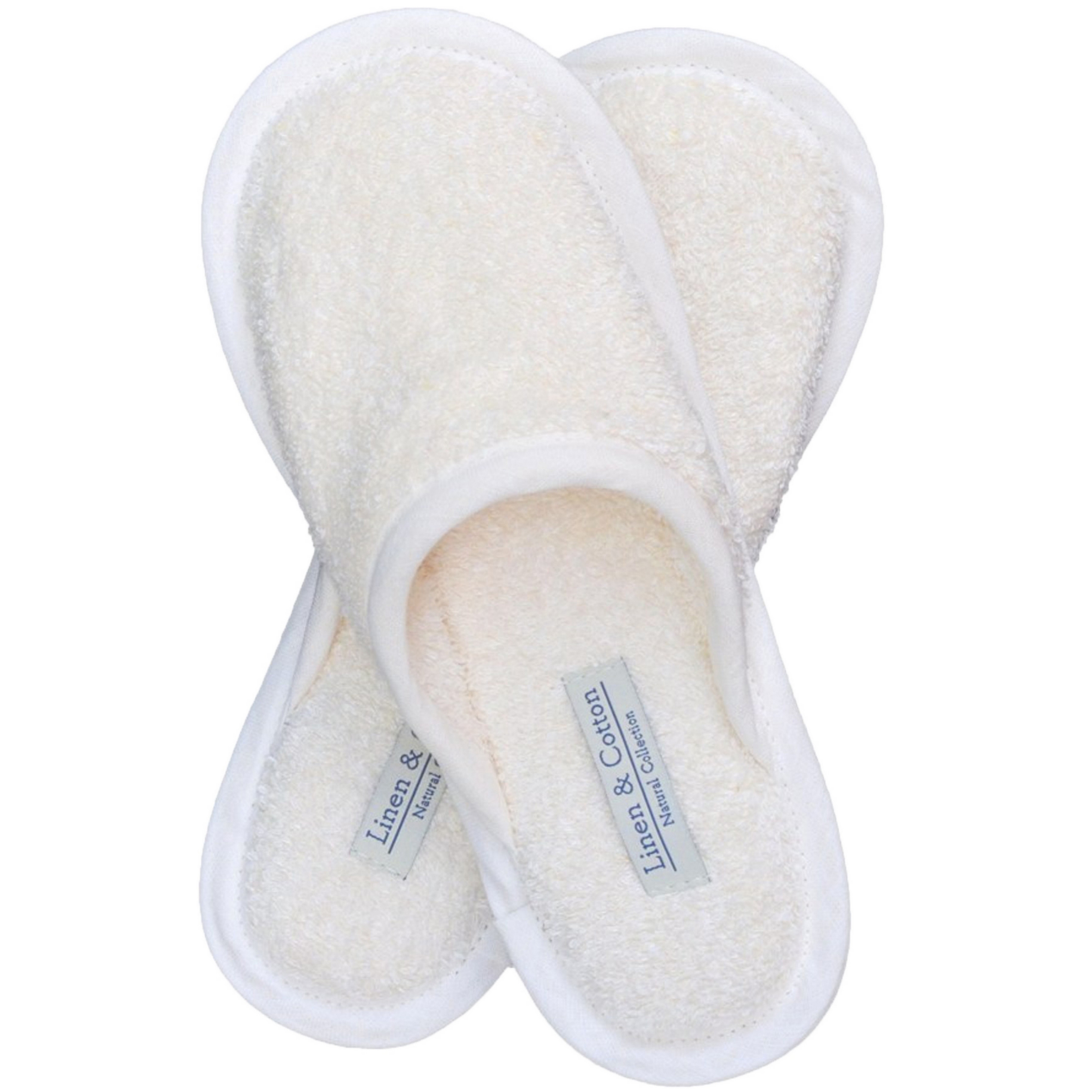 Luxury White Linen Slippers – Linen & Cotton